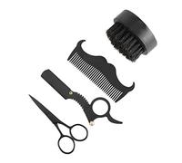 Griwiuiowe Kit de modelado para hombre, cepillo de afeitar, peine, tijeras, juego de cepillos de peluquería, cerdas de afeitar