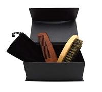 Griwiuiowe Kit de peine de cepillo y cordón, para el cuidado , regalo, peine para hombres, con cerdas, juego de cepillos de afeitar