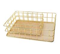 Griwiuiowe Nordic - Cesta de almacenamiento de alambre de metal para oficina, escritorio, brochas de maquillaje, organizador de cosméticos, cesta de hierro B