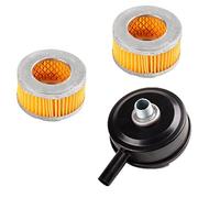 Griwiuiowe Silenciador de compresor de aire de 20 mm, rosca de metal, con 2 elementos de filtro de repuesto para admitir piezas neumáticas de puerto
