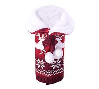 Griwiuiowe Suéter de alce de Navidad cubierta para botella de vino, cubierta de botella de vino reutilizable para fiesta de Navidad decoración de mesa de Navidad, A