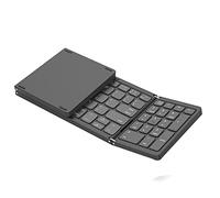 Griwiuiowe Teclado Bluetooth plegable, teclado inalámbrico recargable mediante USB para iOS, Android, PC, portátil, smartphone, color gris