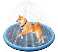 Griwuut Piscina para perros, piscina infantil para mascotas, plegable de 99 cm, para rociar y salpicar, portátil de verano al aire libre, tapete de juego de agua antideslizante duradero