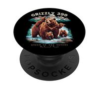 Grizzly 399 Bear Lovers Reina Del Parque Nacional Tetons PopSockets PopGrip Adhesivo