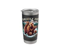 Grizzly 399 Bear Lovers Reina Del Parque Nacional Tetons Vaso térmico de acero inoxidable de doble pared