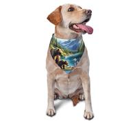 Grizzly Bear And Cub Snow Mountain Forest - Bufanda triangular para perros y gatos, bandana ajustable para mascotas y sesiones de fotos