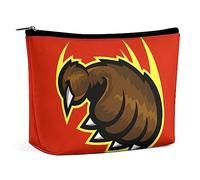 Grizzly Bear Claw Bolsa de Maquillaje de Viaje roja de Dibujos Animados, Bolsa de Maquillaje de Cuero PU, Bolsa de cosméticos para Bolso, Bolsa de Aseo portátil, Bolsas de Maquillaje de Interior par