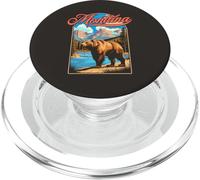 Grizzly Bear & Montana Mountains Vintage 70s Vibe Graphic PopSockets PopGrip para MagSafe