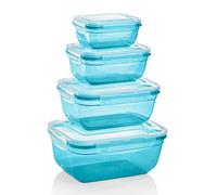 Grizzly Contenedores de Almacenamiento de Alimentos con Tapas -Rectangular - Juego de 4 - Hermético - antifugas - sin BPA