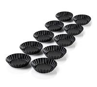 Grizzly Moldes para Tartaletas Individuales, 10 Moldes Ø 11 cm Con Recubrimiento Antiadherente, Juego para Hornear Mini Bases de Frutas y Tartaletas