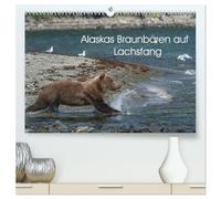 Grizzlybären im Katmai Nationalpark Alaska (hochwertiger Premium Wandkalender 2026 DIN A2 quer), Kunstdruck in Hochglanz: Die Lachsflu¿sse an der ... den ganzen Sommer u¿ber zu beobachten sind.