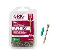 GRK 103101#9 por 2-1/2-inch Star Drive Bugle Head R4 Tornillo multiusos, acero (Pack de 100)