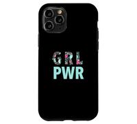 GRL PWR Power Girl Empowerment Cute Floral Pattern Artwork Carcasa para iPhone 11 Pro