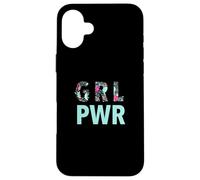GRL PWR Power Girl Empowerment Cute Floral Pattern Artwork Carcasa para iPhone 16 Plus