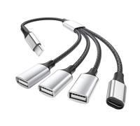 GRLRHONR 0.3M Adaptador USB C a 4 USB Hembra Tipo C Macho a 4 USB OTG Extensor Splitter 4 en 1 Puerto Hub para Carga/Transferencia de Datos/Computadora/Impresora