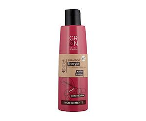 Grn shades of nature 30088 [green] champú cosmético orgánico energético - aceituna orgánica y café orgánico - para cabellos cansados y sin vida - vegano, 250 ml