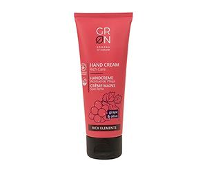 Grn shades of nature 30200 crema de manos cosmética orgánica rica cuidado - oliva orgánica y uva orgánica - absorción rápida - aroma dulce - vegano - 75 ml