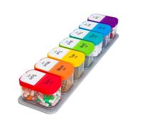 grnpeak - Organizador semanal de pastillas 2 veces al día, pastillero XL de 7 días AM/PM con compartimentos extraíbles, contenedor de medicamentos extra grande sin BPA para vitaminas y suplementos