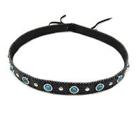 GRNUS Bandas de sombrero para sombreros de vaquero, sombreros de ranchero de Panamá, sombreros de fedora, sombreros de hombre y mujer, hechos a, Piedra preciosa azul., Talla única