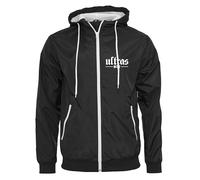 Grobe Jungs Ultras On Tour Windrunner Cortavientos para Casuals Ultras Hooligans ACAB, negro/blanco, S
