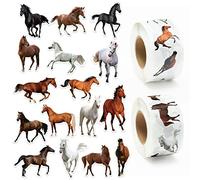 GROBRO7 1000 unidades de caballo realistas pegatinas de carrete, pegatinas de caballo realistas impermeables estéticas pegatinas para botella de agua scrapbooking portátil equipaje