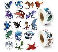 GROBRO7 1000pcs Dragon Realistic Aufkleber Roll, realistas Dragón Pegatinas de vinilo impermeables Pegatinas estéticas para botella de agua Scrapbooking Ordenador portátil, Fiesta Bolsa de relleno