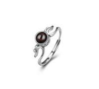 GROBTE Anillo Personalizado De Proyección De Fotos Con Te Quiero En 100 Idiomas, Anillo Ajustable De Plata 925 Regalo De Joyería Personalizado Para Mujer Mamá Amante