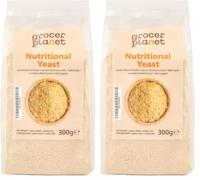 Grocer Planet - Levadura Nutricional en Copos (300g) - Natural | Sin OMG (Paquete de 2)