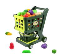 Grocery Cart Toy, Pretend Shopping Trolley, Stable Rolling Structure, Role Play Accessory Set, Play Kit for Birthday, Christmas, New Year, Childrens Day, Indoor Fun