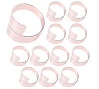 GROCKSTR 12 servilleteros de metal de oro rosa para decoración de mesa, servilleteros para boda