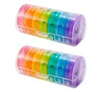 GROCKSTR 2 pastilleros diarios 2 al día semanal AM PM Pastillero 7 días Pastillero Organizador Vitamina Estuche de viaje