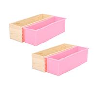 GROCKSTR 2 x 1200 g DIY Jabón Jabón Forma Caja Silicona Liner Rectángulo Pan Swirl Jabón Forma Herramienta DIY Jabón Velas Forma Moldes Herramienta de Construcción
