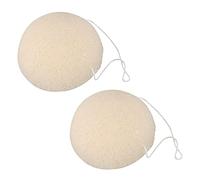 GROCKSTR 2X Esponja de Limpieza Facial de Konjac Natural - Blanco