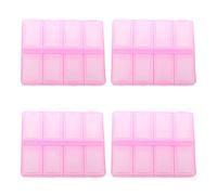GROCKSTR 4X Plastico Rectangular 8 Compartimentos Caja de Pildora Medicina de 7 Dias Rosa