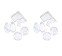 GROCKSTR 6 juegos de moldes de resina epoxi, forma de gel de sílice, molde para joyas, estilo marino, decoración artesanal