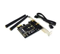 GROCKSTR Adaptador WiFi M.2 M2 Ngff Key A-E a Mini Pci Express Wifi Raiser PCI-E 1X NGFF Soporte inalámbrico Mini Pcie Tarjeta de red A