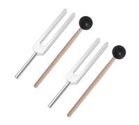 GROCKSTR Juego de 2 horquillas de afinación de aleación de aluminio y madera, martillo de chakra, bola de diagnóstico 528 Hz con juego de mazo, sistema de prueba, horquilla de afinación