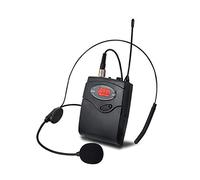 GROCKSTR Juego de micrófonos inalámbricos con diadema + micrófonos de solapa Lavalier transmisor receptor frecuencia UHF para enseñanza del habla