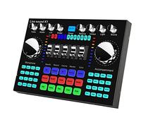 GROCKSTR K1 Tarjeta de sonido en vivo portátil Bluetooth Tarjeta de sonido Profesión Volumen ajustable Audio para grabación de música