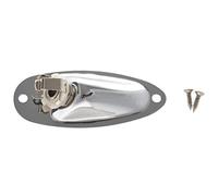 GROCKSTR Placa de salida de entrada de 1/4 pulgadas para guitarra de barco, 6,35 mm, cromado, plateado, para piezas de guitarra estilo Strat