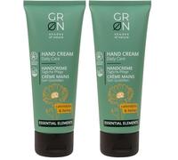 Groen 30194 crema de manos cosmética orgánica cuidado diario - cáñamo orgánico y caléndula orgánica - textura de absorción rápida - vegano - 75 ml (Paquete de 2)