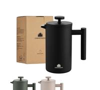 Groenenberg Cafetera francesa de colores I Prensa francesa + filtros de repuesto I French Press 0,6-1 litro I Cafetera embolo con función térmica (Black, 1000 ml)