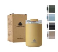 Groenenberg Taza termo cafe 350 o 473ml | Taza termo cafe para llevar - 100% a prueba de fugas | Caliente al menos 4 horas | De acero inoxidable reciclado (Mustard, 350 ml)