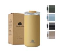 Groenenberg Taza termo cafe 350 o 473ml | Taza termo cafe para llevar - 100% a prueba de fugas | Caliente al menos 4 horas | De acero inoxidable reciclado (Mustard, 473 ml)