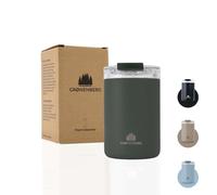 Groenenberg Taza termo cafe 350 o 473ml | Taza termo cafe para llevar - 100% a prueba de fugas | Caliente al menos 4 horas | De acero inoxidable reciclado (Forest, 350 ml)