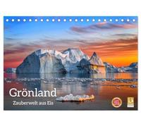 Grönland - Zauberwelt aus Eis (Tischkalender 2026 DIN A5 quer), CALVENDO Monatskalender: Wunderschönes Licht und Eisberge rund um Ilulissat in Grönland.