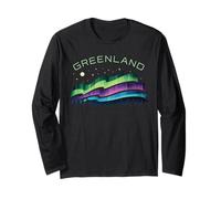 Groenlandia Aurora Boreal Nuuk Ártico Aurora Escena Vacaciones Manga Larga
