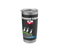 Groenlandia eclipses solar amante Puffin Colony Bandera de Groenlandia Vaso térmico de acero inoxidable de doble pared