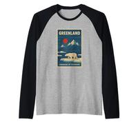 Groenlandia Hermoso viaje paisajístico a Groenlandia Turista Camiseta Manga Raglan