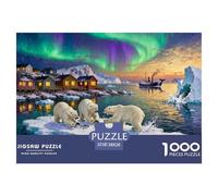 Groenlandia Ilulissat Icefjord Sol de Medianoche Puzzle De Madera Impermeable DIY Puzzles De 1000 Piezas para Adultos Divertido Rompecabezas Juegos Educativos